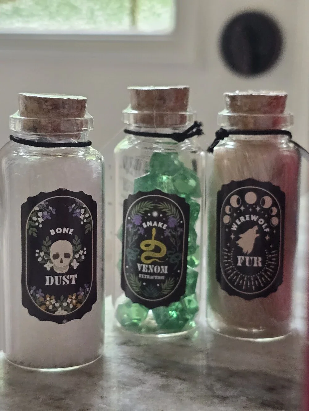 New Target 3pc Halloween Potion Bottles - Bone Dust, Snake Venom, Werewolf Fur